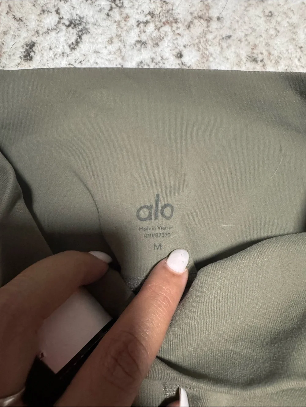 ALO Yoga Olive Leggings with Mesh Paneling